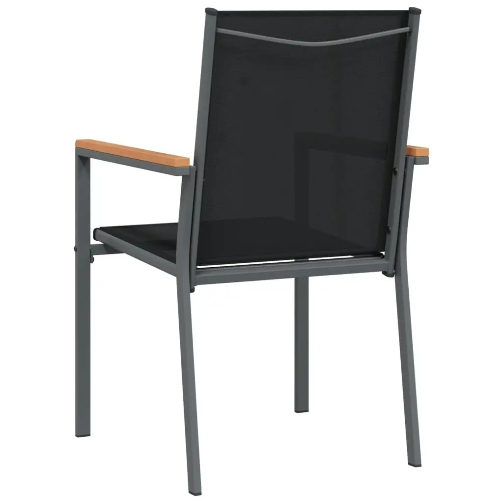 Garden Chairs 2 pcs Black 55x61.5x90 cm Textilene and Steel 364099