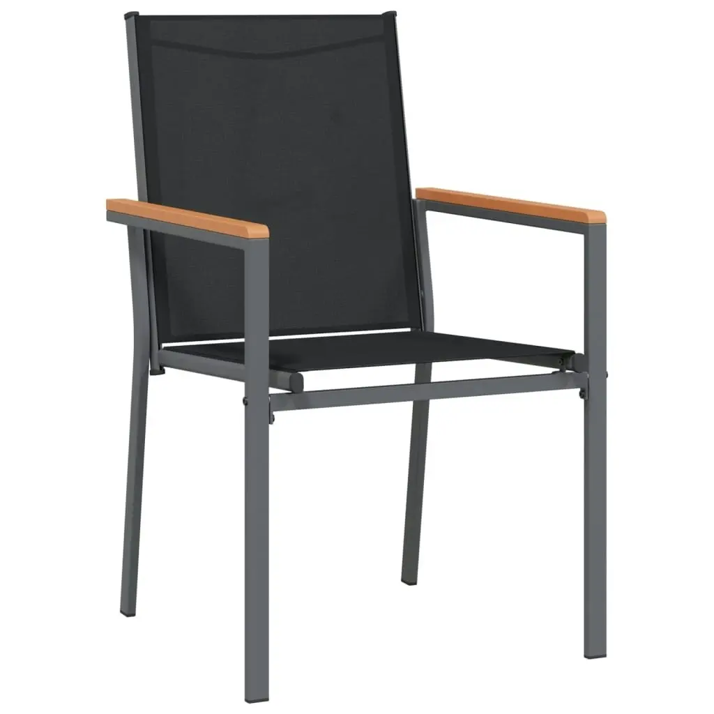 Garden Chairs 2 pcs Black 55x61.5x90 cm Textilene and Steel 364099