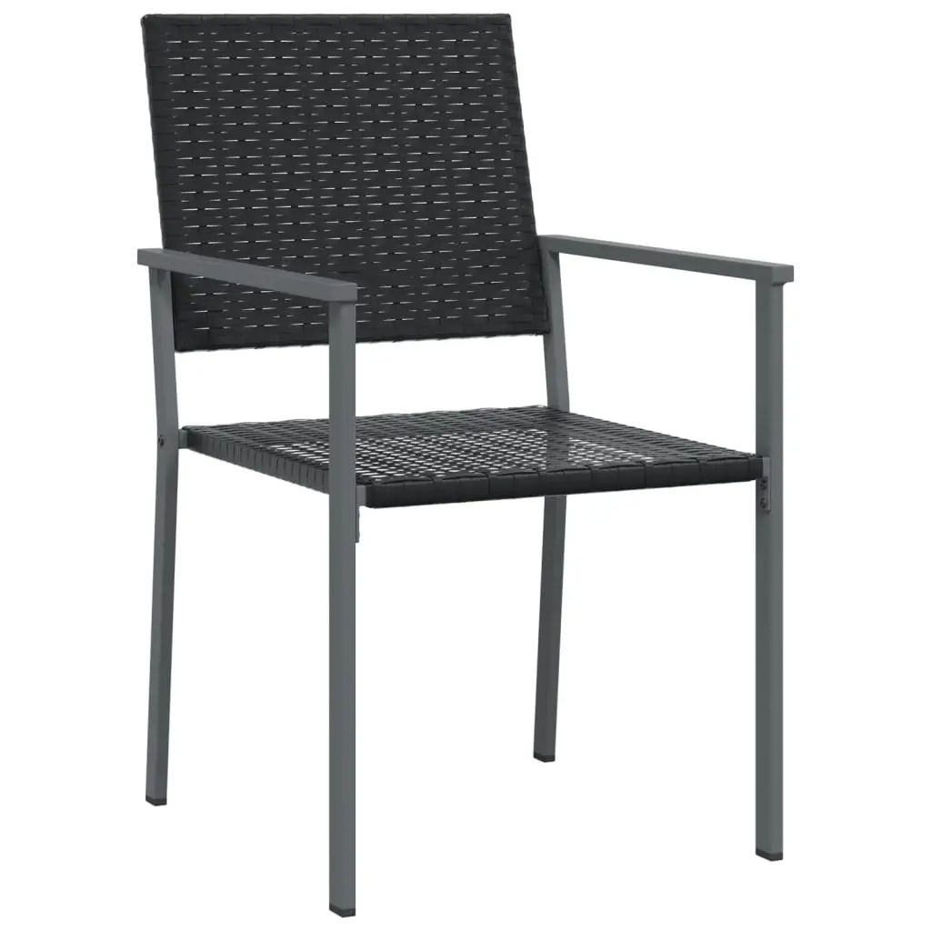 Garden Chairs 2 pcs Black 54x62.5x89 cm Poly Rattan 364098