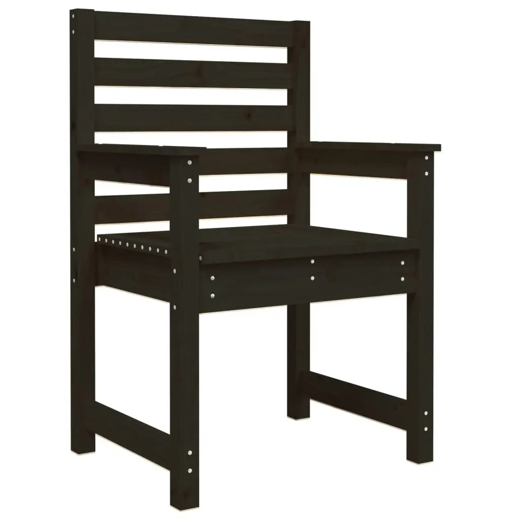 Garden Chairs 2 pcs Black 60x48x91 cm Solid Wood Pine 824057