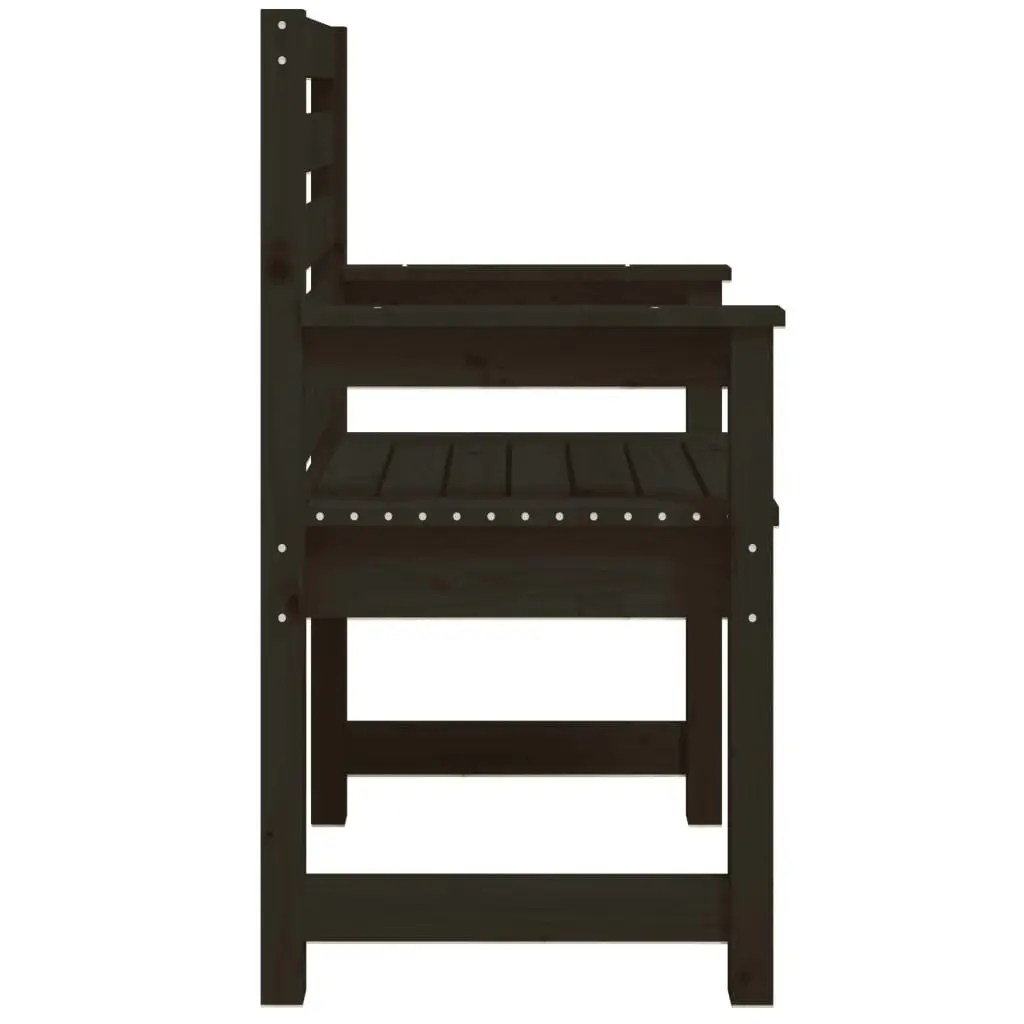 Garden Chairs 2 pcs Black 60x48x91 cm Solid Wood Pine 824057