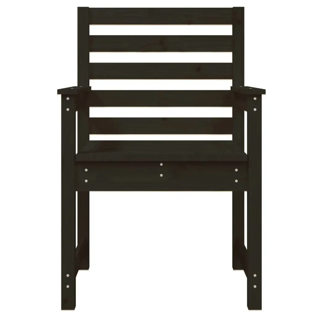 Garden Chairs 2 pcs Black 60x48x91 cm Solid Wood Pine 824057