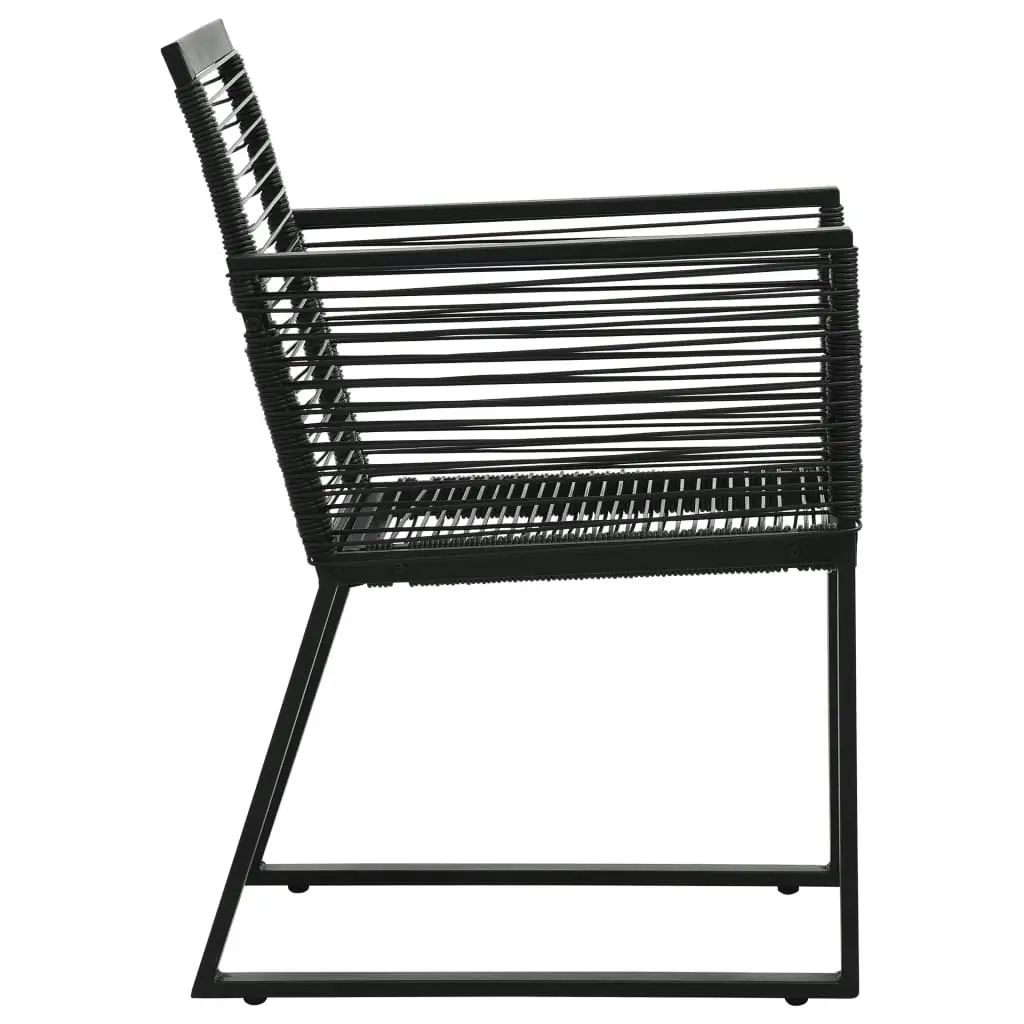 Garden Chairs 2 pcs Black PVC Rattan 48572