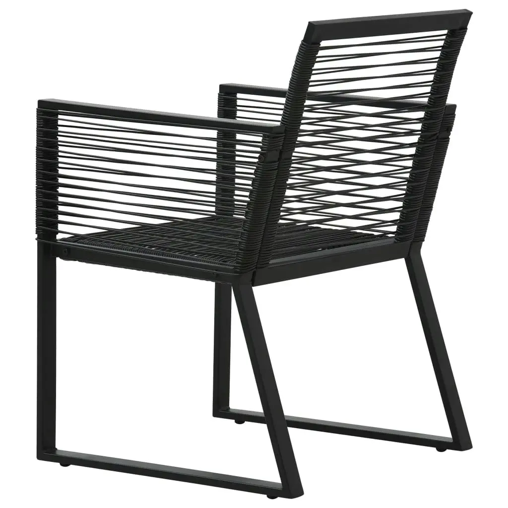 Garden Chairs 2 pcs Black PVC Rattan 48572