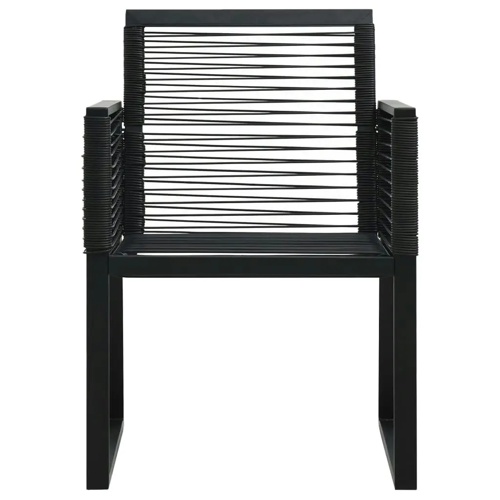 Garden Chairs 2 pcs Black PVC Rattan 48572