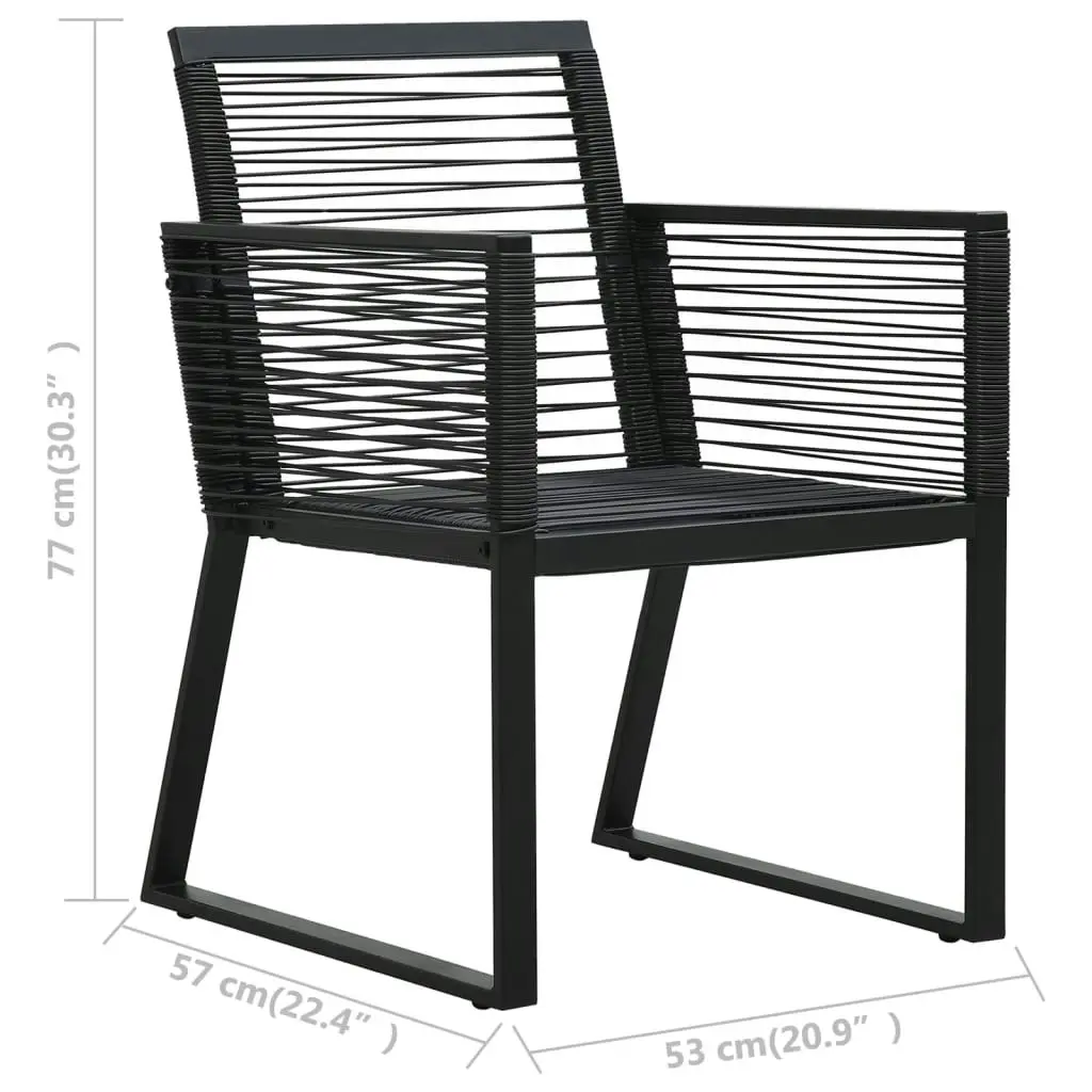 Garden Chairs 2 pcs Black PVC Rattan 48572