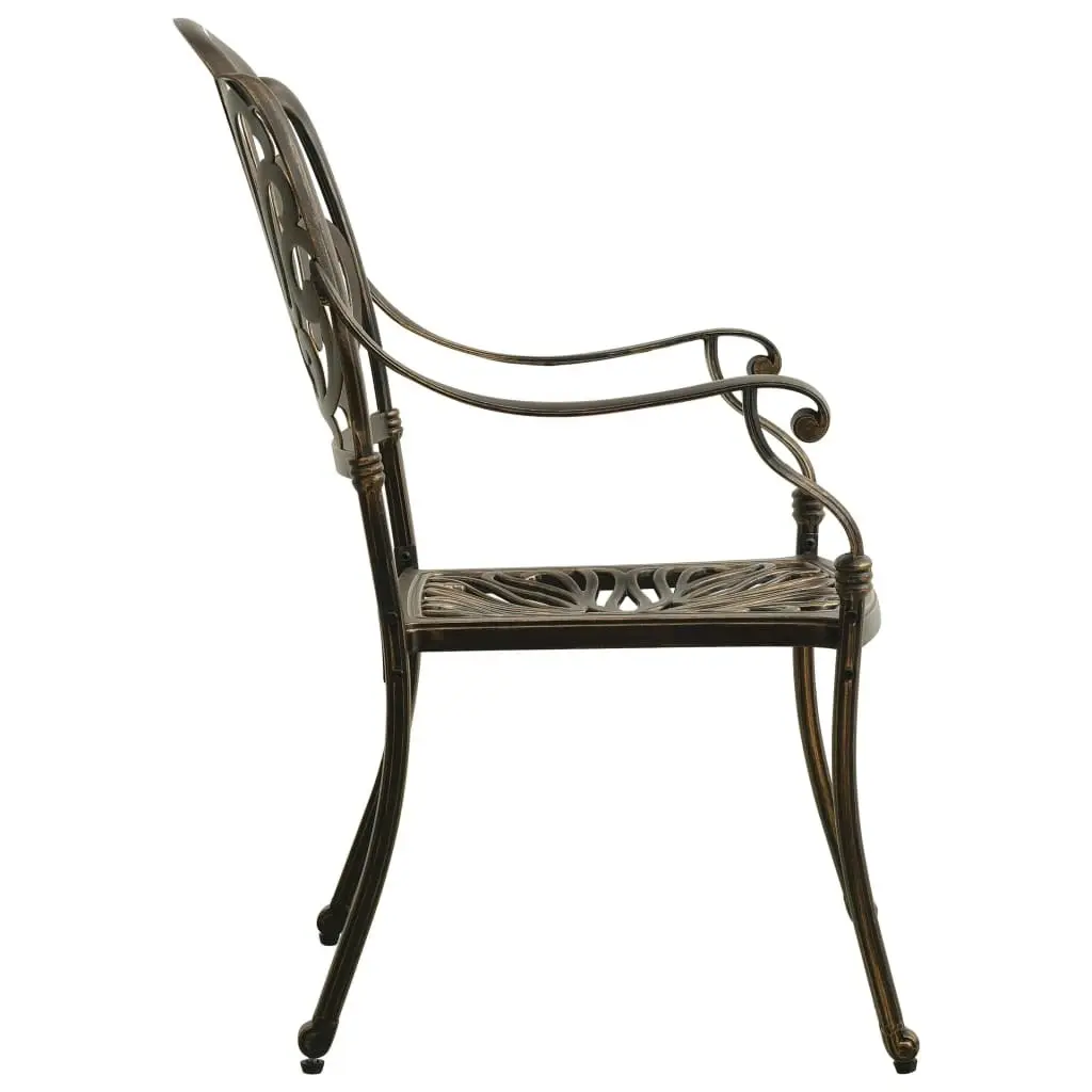 Garden Chairs 2 pcs Cast Aluminium Bronze 315567