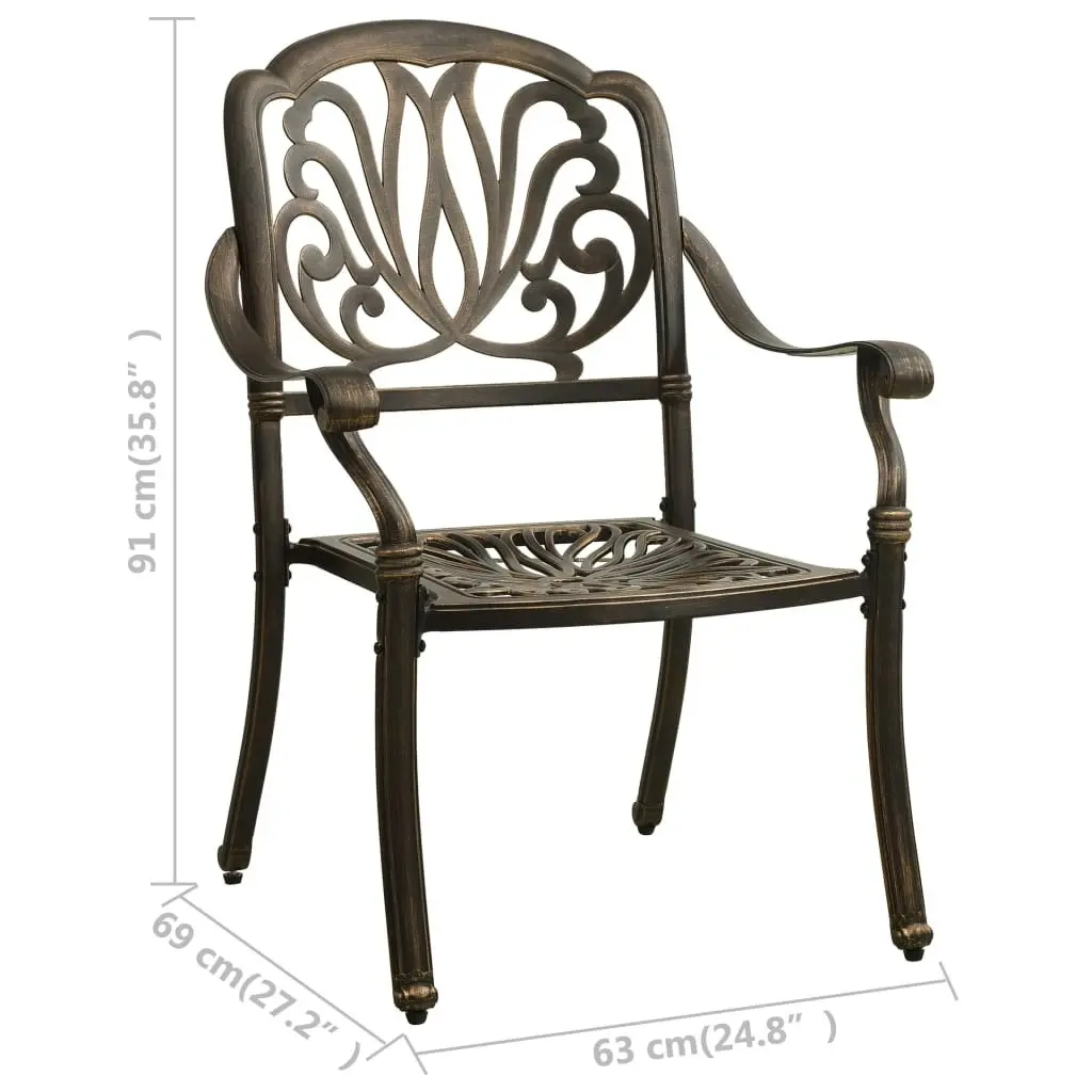 Garden Chairs 2 pcs Cast Aluminium Bronze 315567