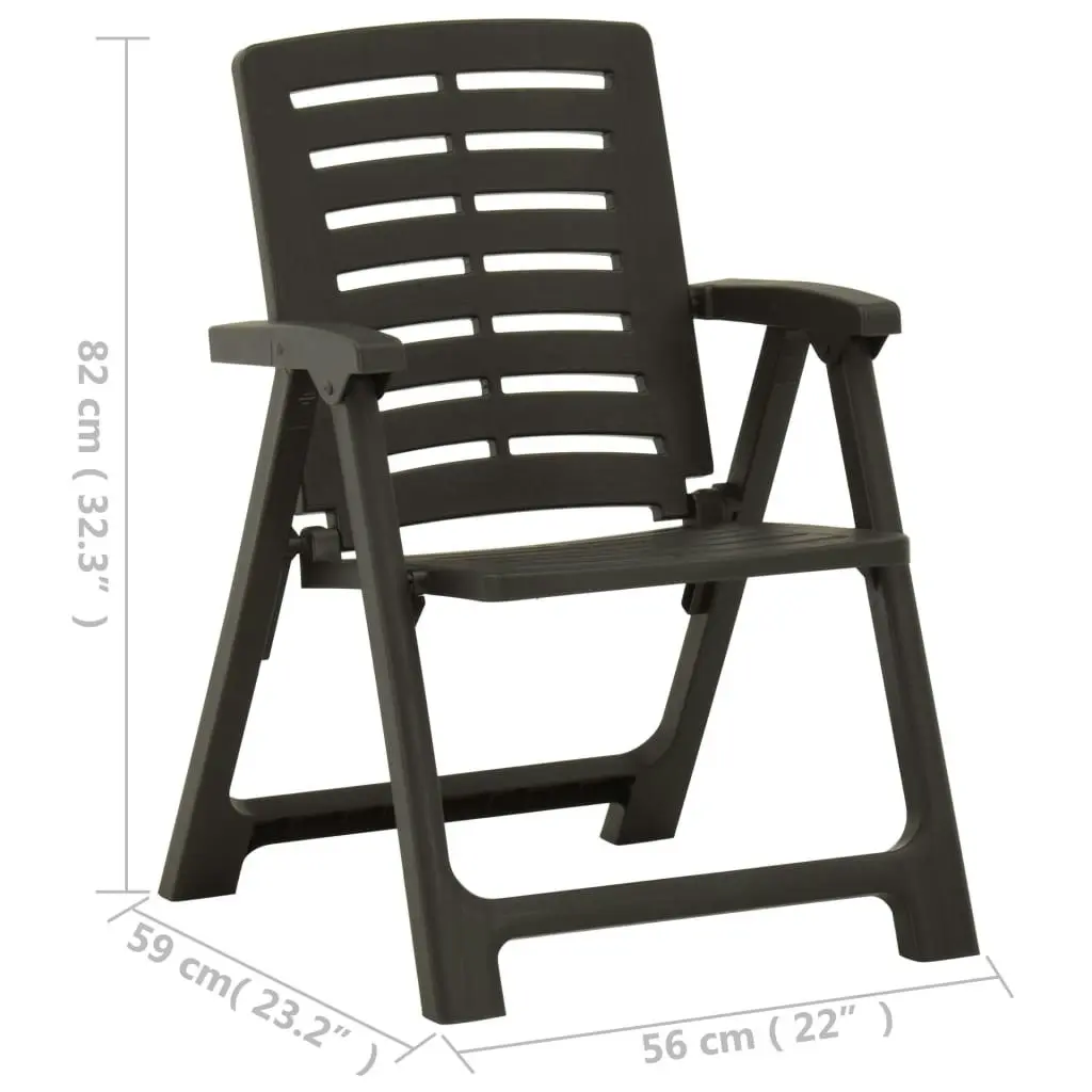 Garden Chairs 2 pcs Plastic Anthracite 315838