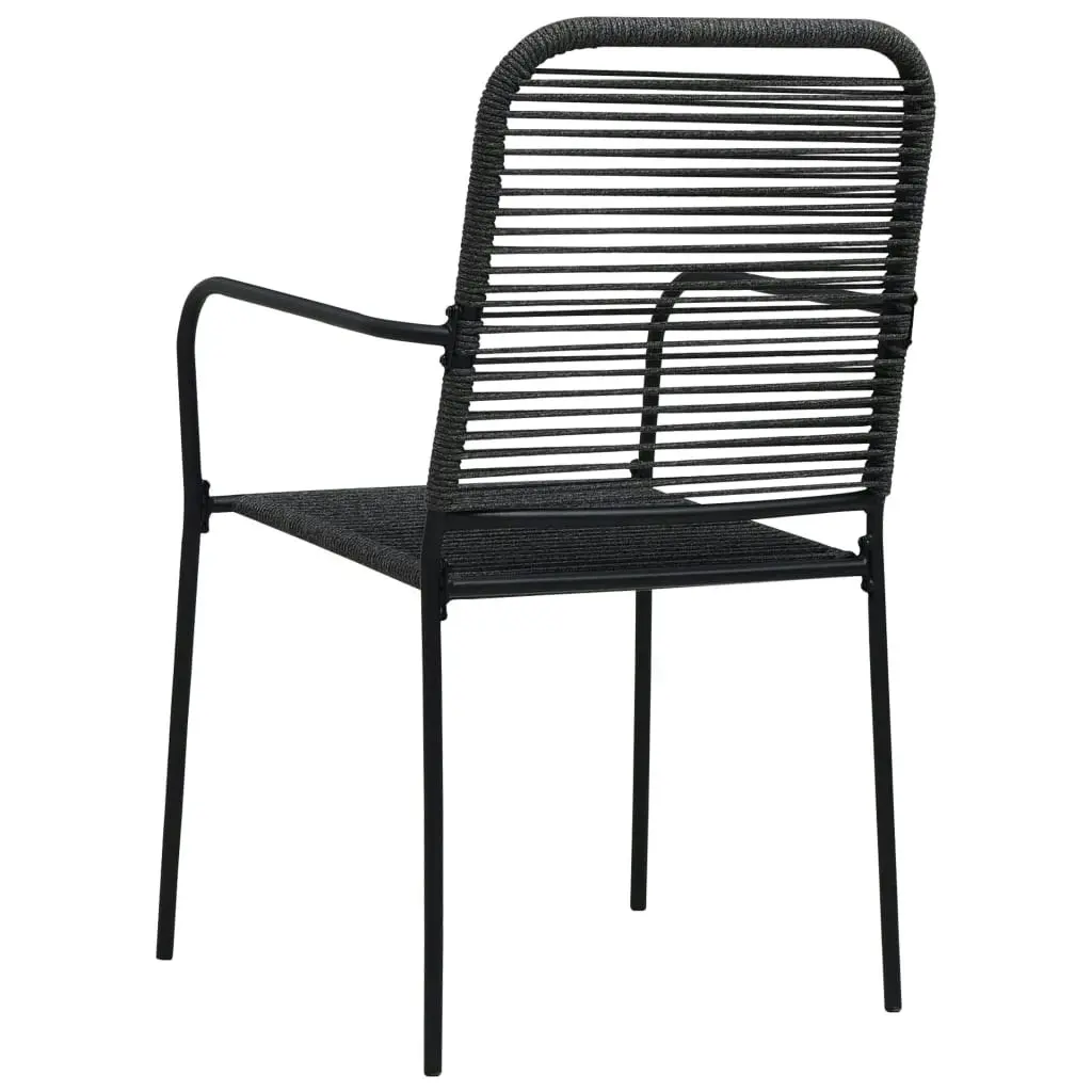 Garden Chairs 2 pcs Cotton Rope and Steel Black 48568