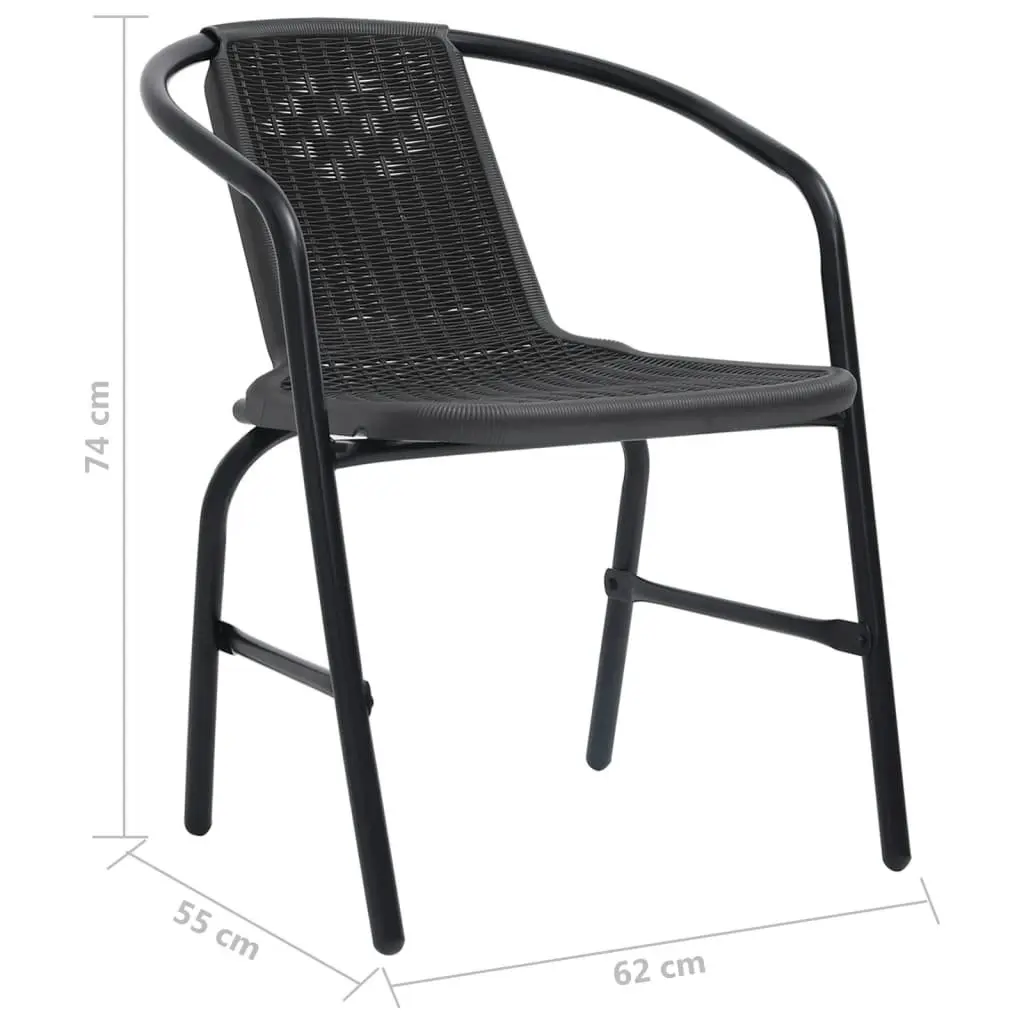 Garden Chairs 2 pcs Plastic Rattan and Steel 110 kg 312494