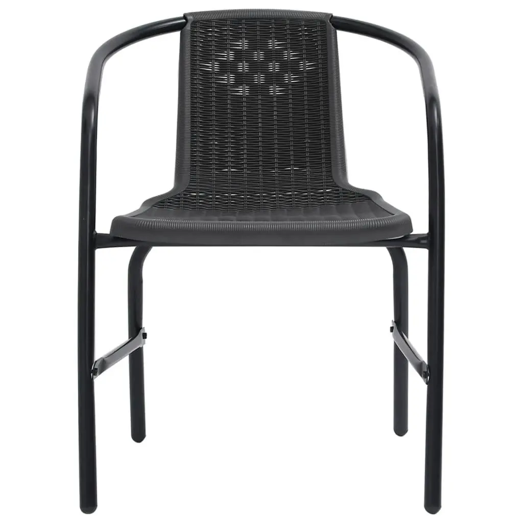 Garden Chairs 2 pcs Plastic Rattan and Steel 110 kg 312494