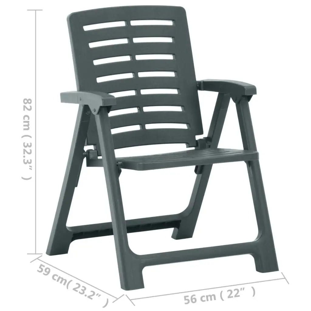 Garden Chairs 2 pcs Plastic Green 315837