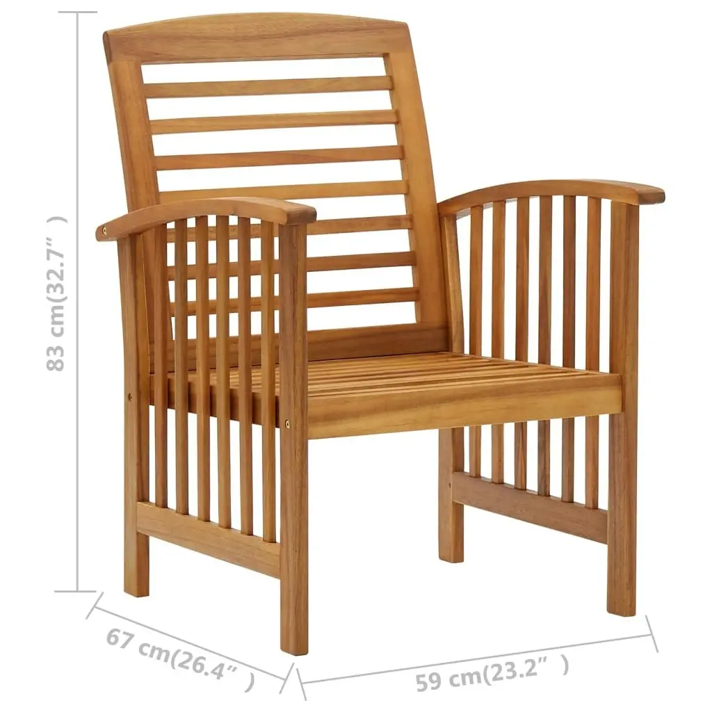 Garden Chairs 2 pcs Solid Acacia Wood 310256