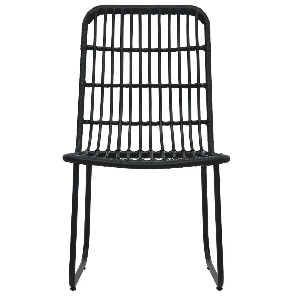 Garden Chairs 2 pcs Poly Rattan Black 48584