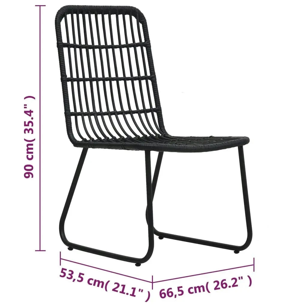 Garden Chairs 2 pcs Poly Rattan Black 48584