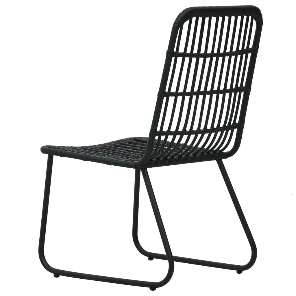 Garden Chairs 2 pcs Poly Rattan Black 48584