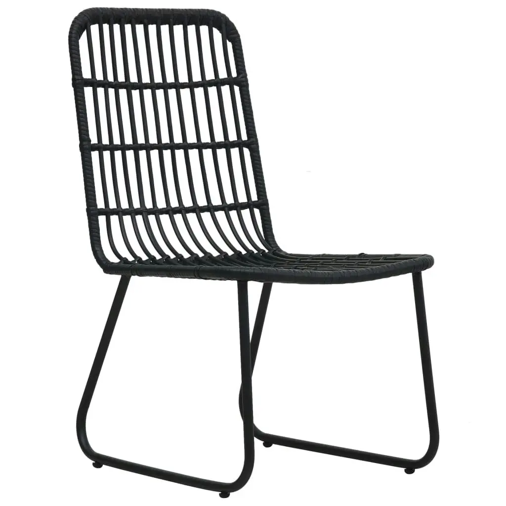 Garden Chairs 2 pcs Poly Rattan Black 48584