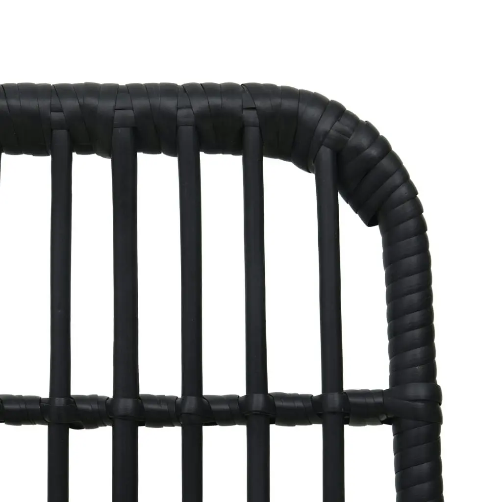 Garden Chairs 2 pcs Poly Rattan Black 48584