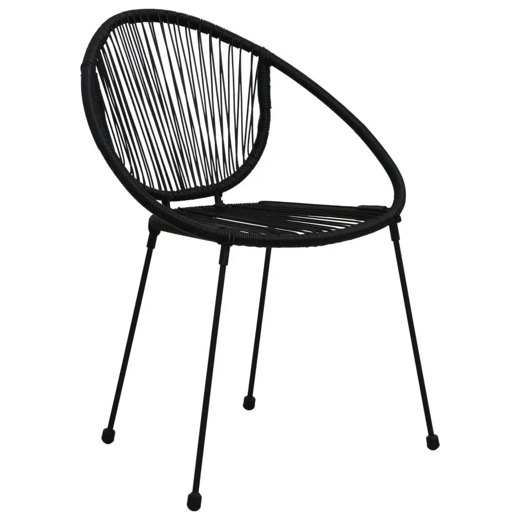 Garden Chairs 2 pcs PVC Rattan Black 48566