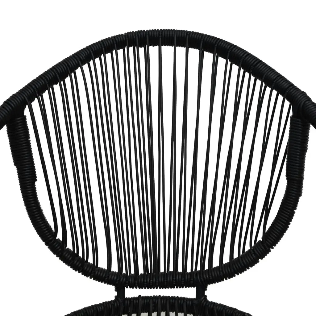 Garden Chairs 2 pcs PVC Rattan Black 48566