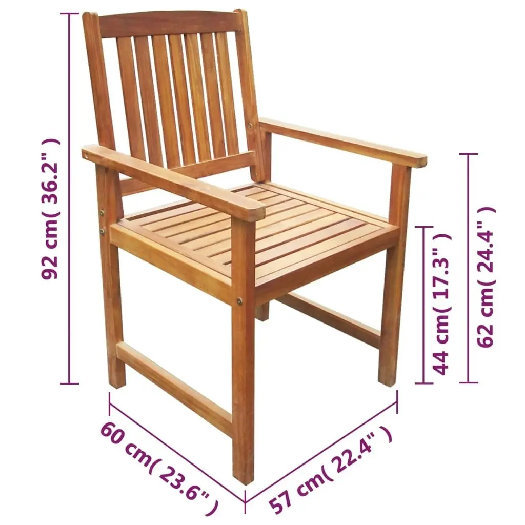 Garden Chairs 2 pcs Solid Acacia Wood Brown 42626