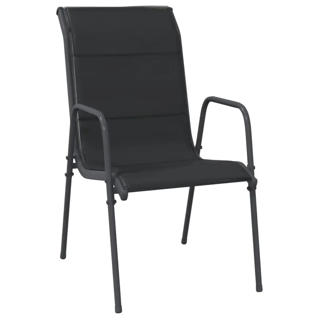 Garden Chairs 2 pcs Steel and Textilene Black 316820