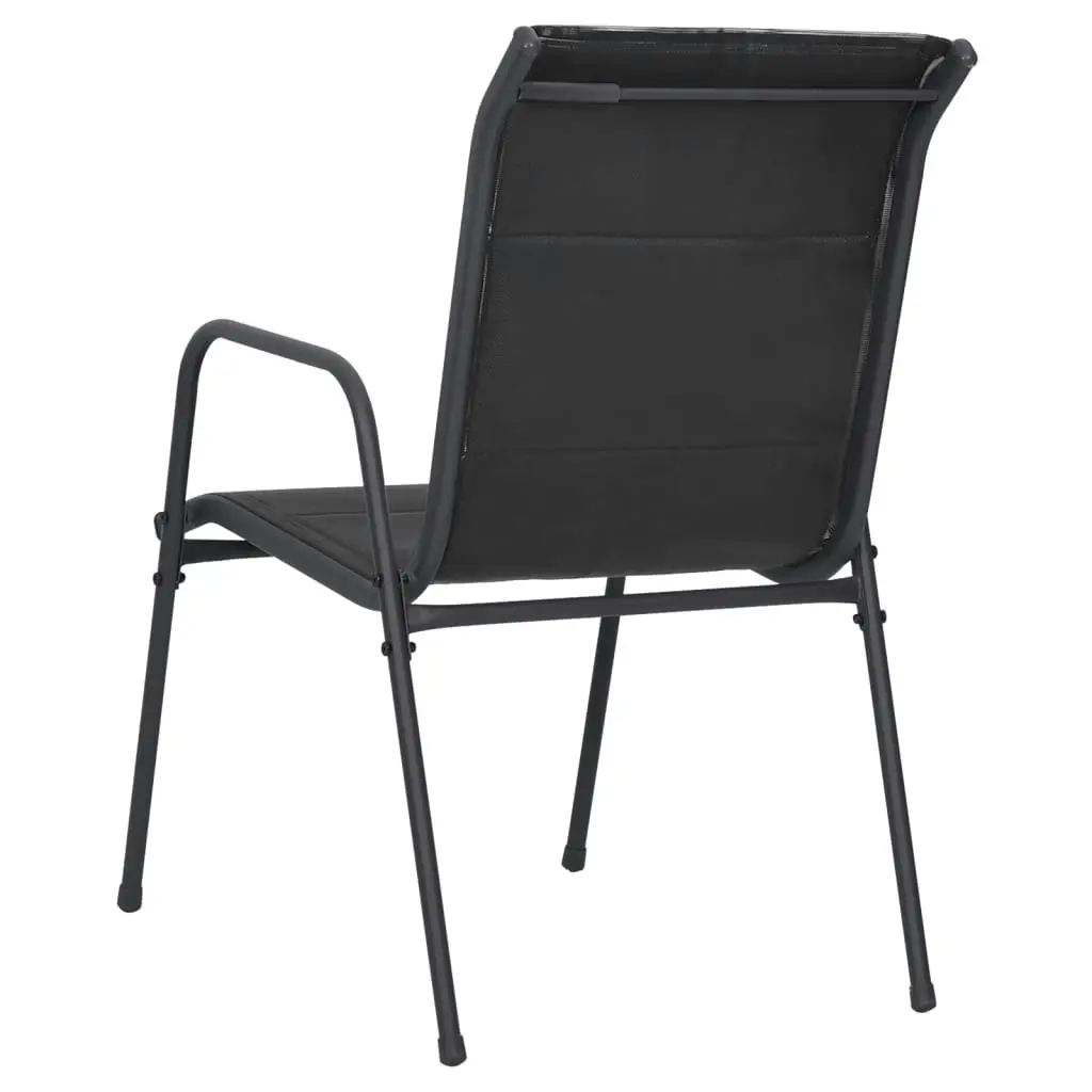 Garden Chairs 2 pcs Steel and Textilene Black 316820