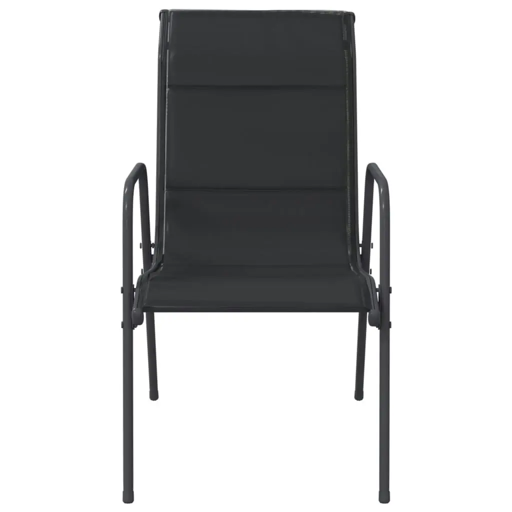 Garden Chairs 2 pcs Steel and Textilene Black 316820