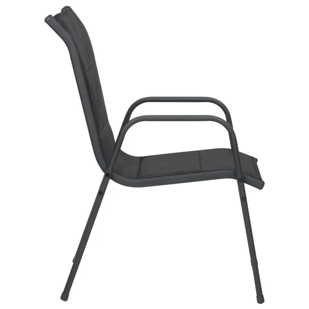 Garden Chairs 2 pcs Steel and Textilene Black 316820