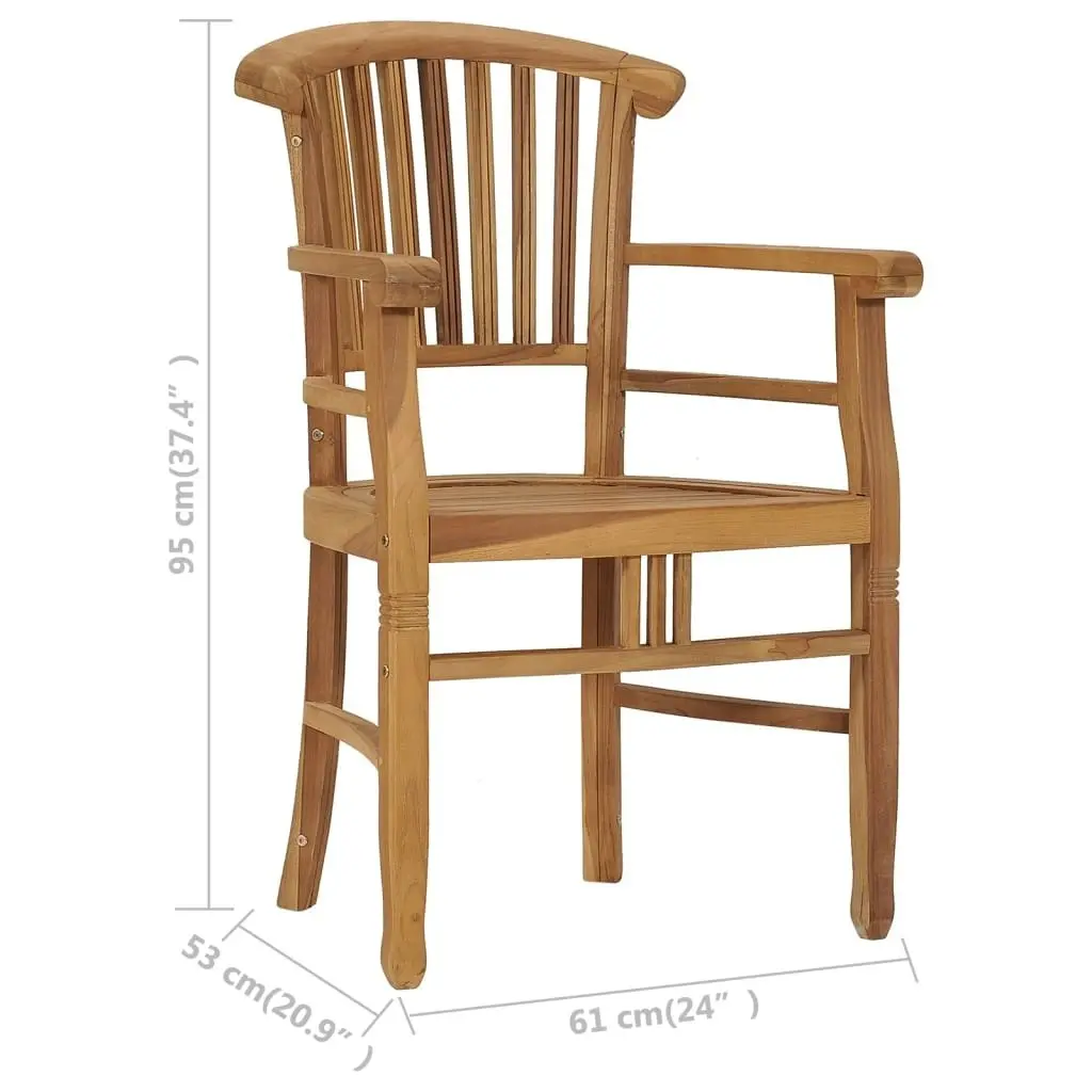 Garden Chairs 2 pcs Solid Teak Wood 49432