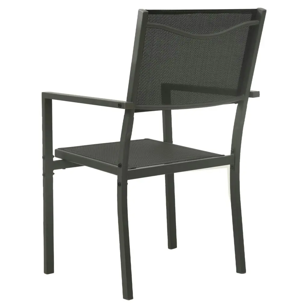 Garden Chairs 2 pcs Textilene and Steel Black and Anthracite 313077