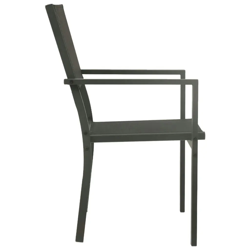 Garden Chairs 2 pcs Textilene and Steel Black and Anthracite 313077