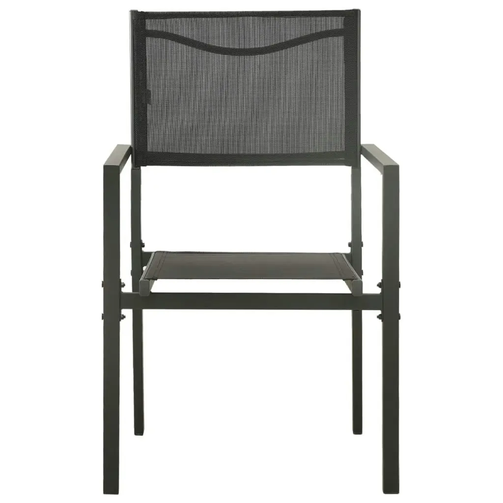 Garden Chairs 2 pcs Textilene and Steel Black and Anthracite 313077