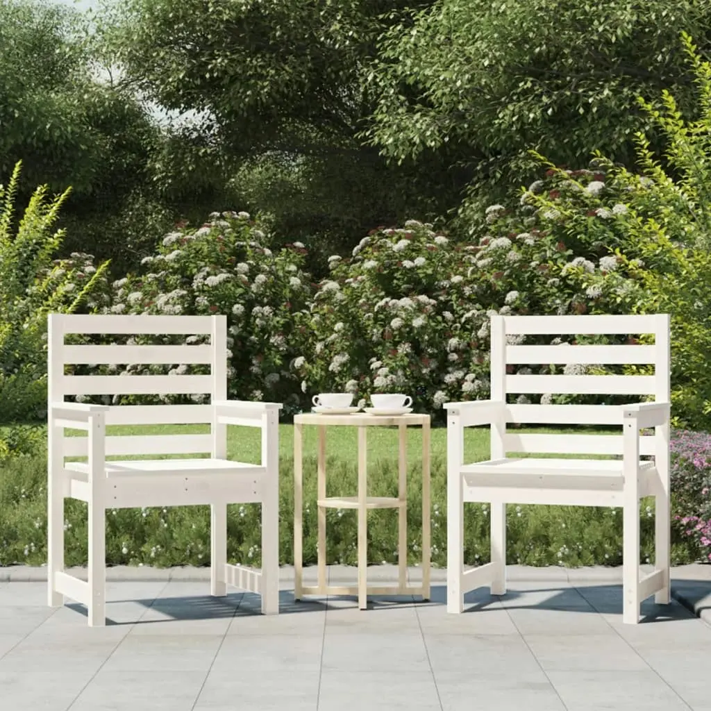 Garden Chairs 2 pcs White 60x48x91 cm Solid Wood Pine 824054