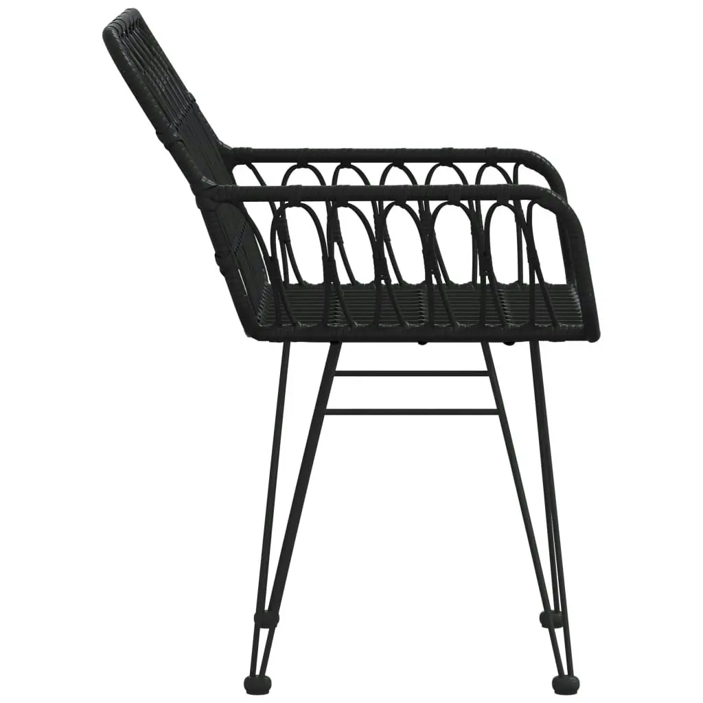 Garden Chairs 2 pcs with Armrest Black 56x64x80 cm PE Rattan 319427