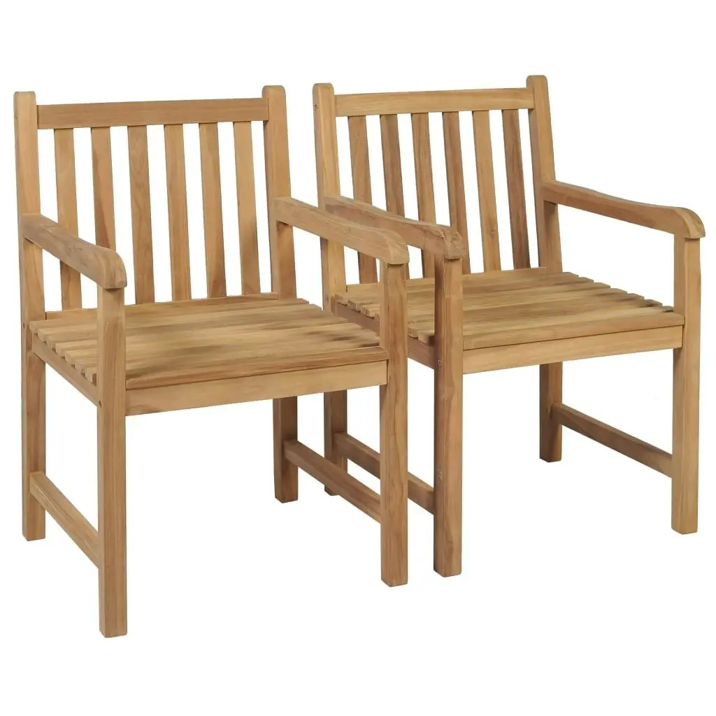 Garden Chairs 2 pcs with Anthracite Cushions Solid Teak Wood 3062745