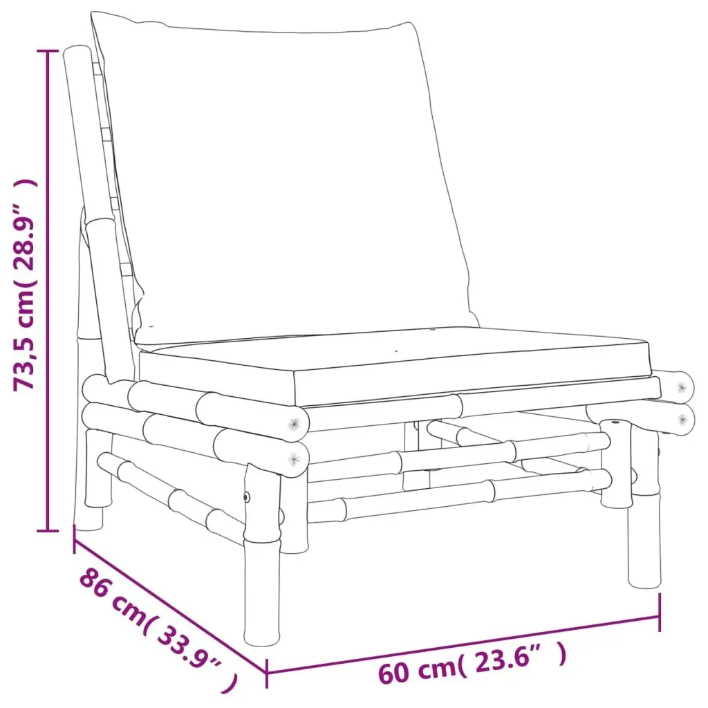 Garden Chairs 2 pcs with Cream White Cushions Bamboo 363455