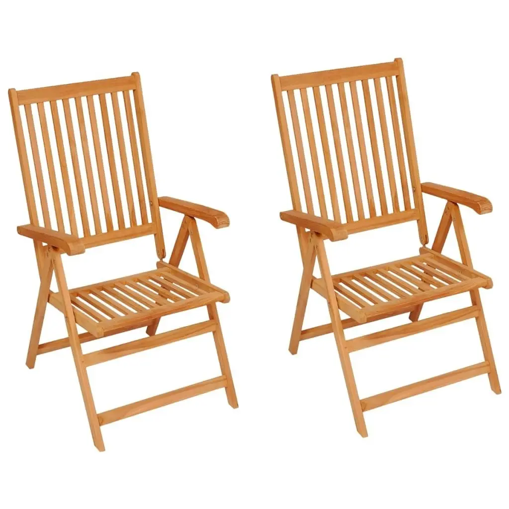 Garden Chairs 2 pcs with Cream Cushions Solid Teak Wood 3062378