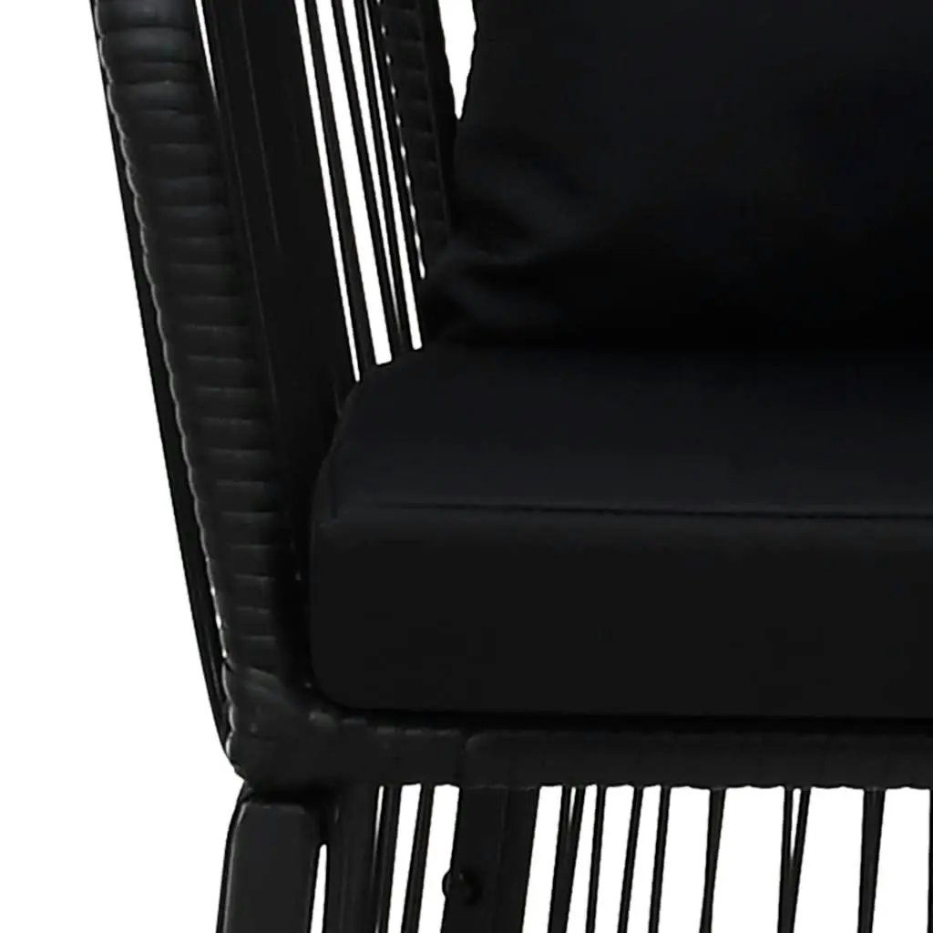 Garden Chairs 2 pcs with Cushions and Pillows PVC Rattan Black 48586