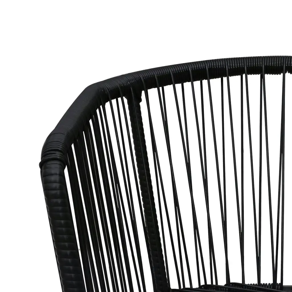 Garden Chairs 2 pcs with Cushions and Pillows PVC Rattan Black 48586