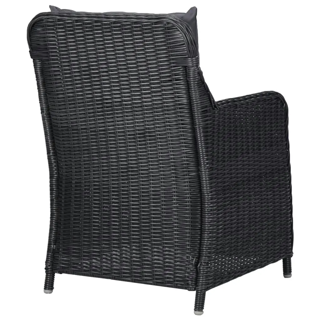 Garden Chairs 2 pcs with Cushions Poly Rattan Black 46548