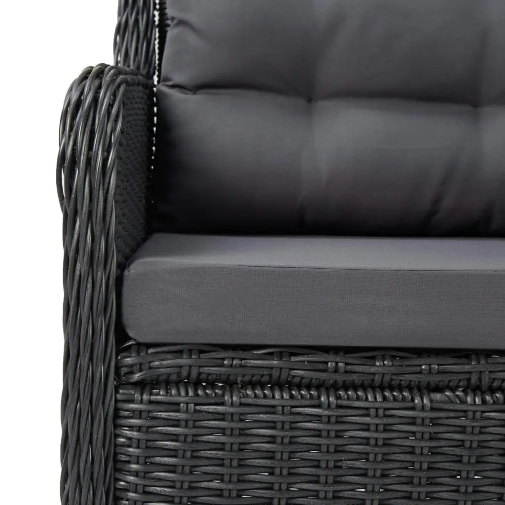 Garden Chairs 2 pcs with Cushions Poly Rattan Black 46548