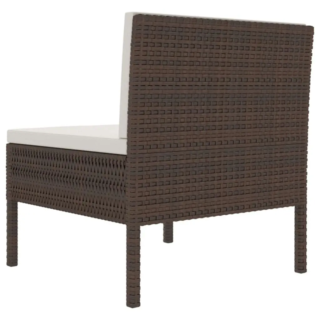 Garden Chairs 3 pcs with Cushions Poly Rattan Brown 310189