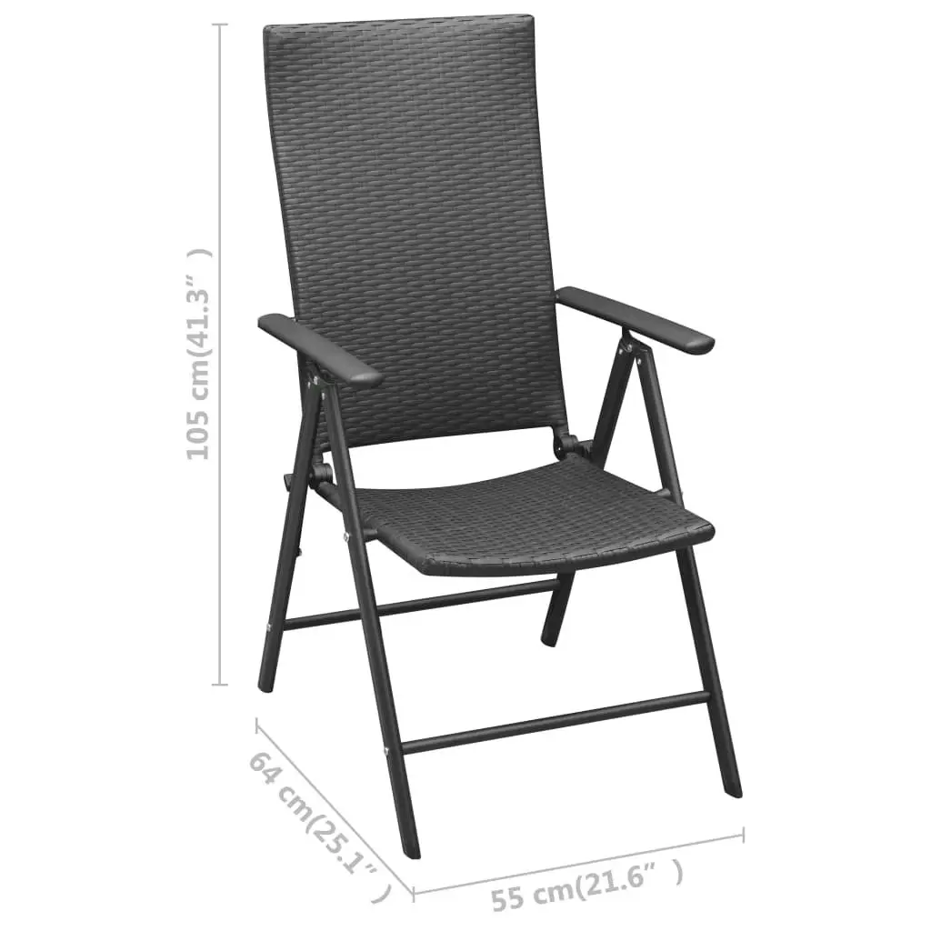 Garden Chairs 4 pcs Poly Rattan Black 313105