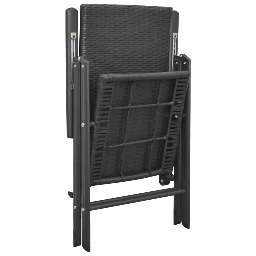 Garden Chairs 4 pcs Poly Rattan Black 313105