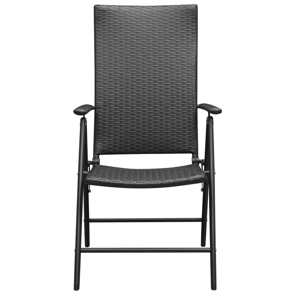 Garden Chairs 4 pcs Poly Rattan Black 313105