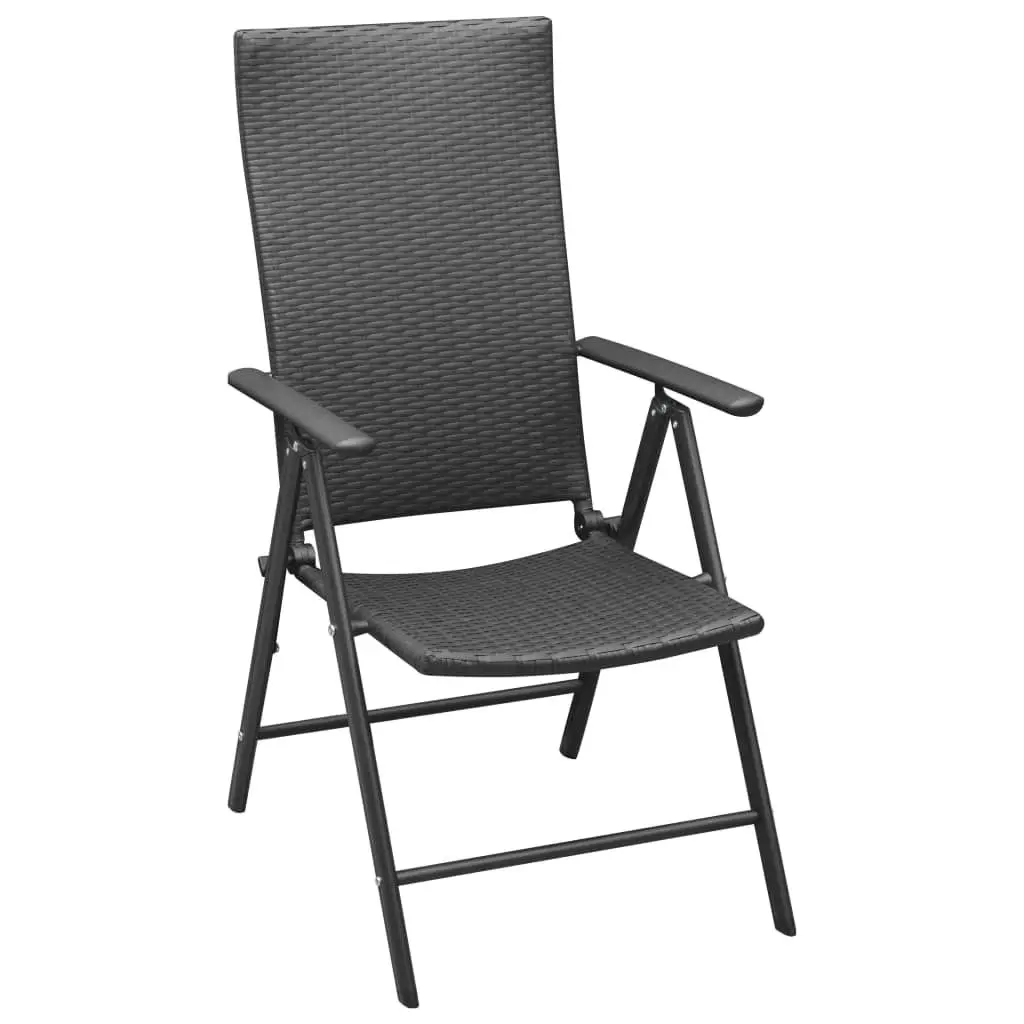 Garden Chairs 4 pcs Poly Rattan Black 313105