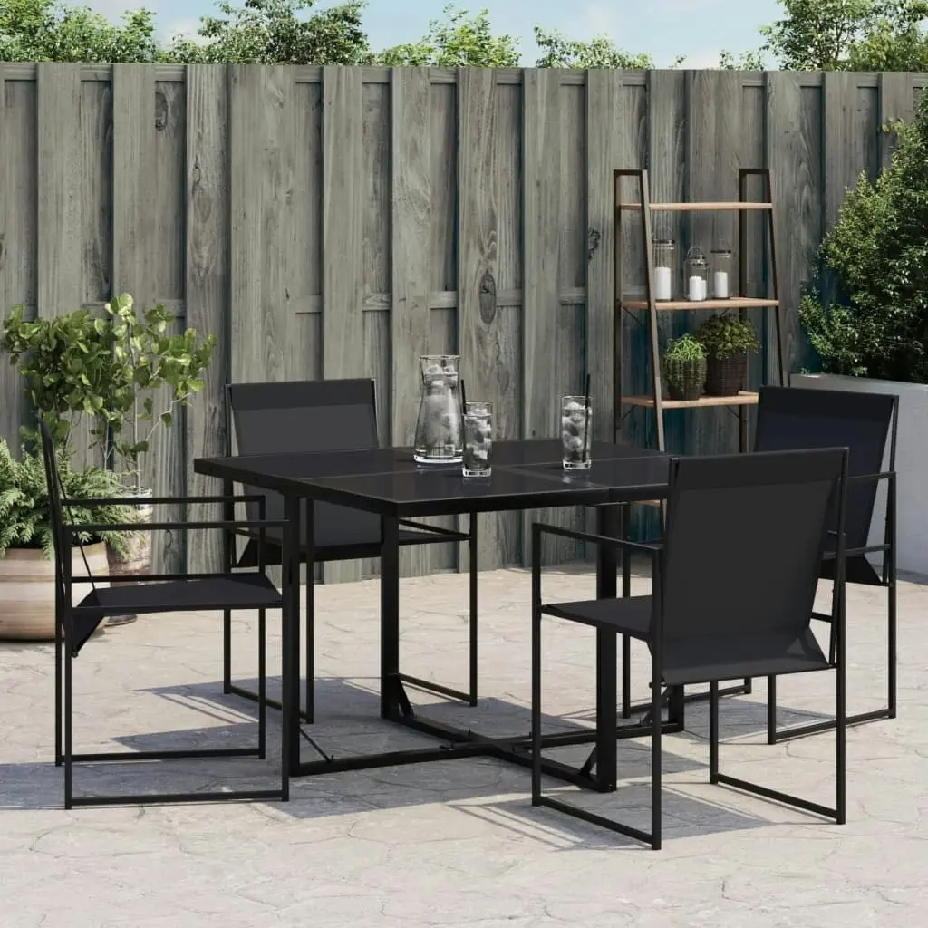 Garden Chairs 4 pcs Black Steel and Textilene 4008593