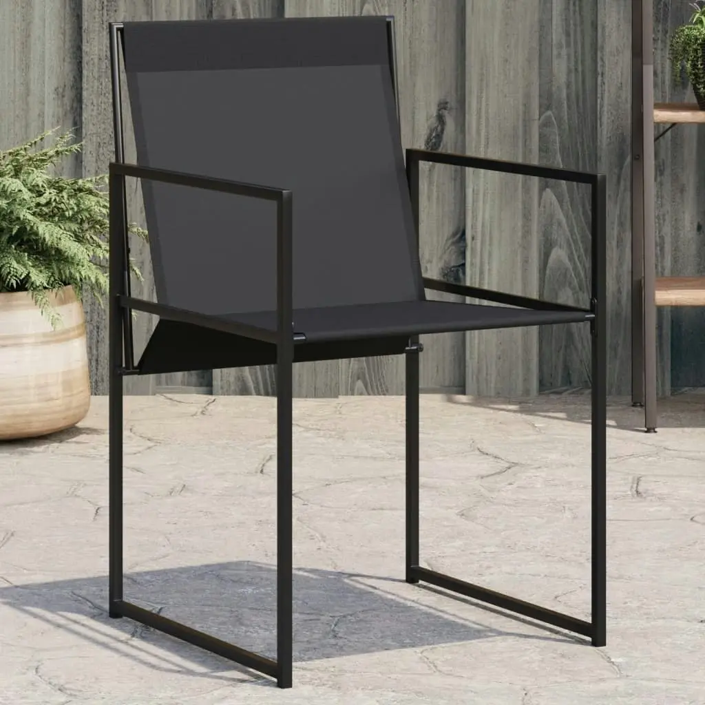 Garden Chairs 4 pcs Black Steel and Textilene 4008593